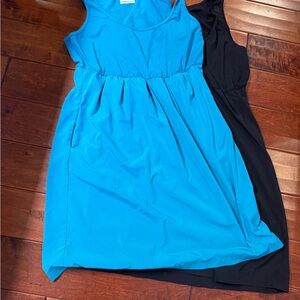 Blue and Black Sleeveless Dress Set
